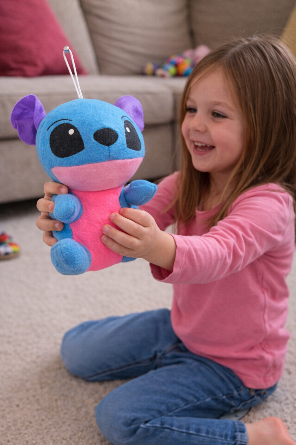 Lodër pellushi stitch për fëmijë